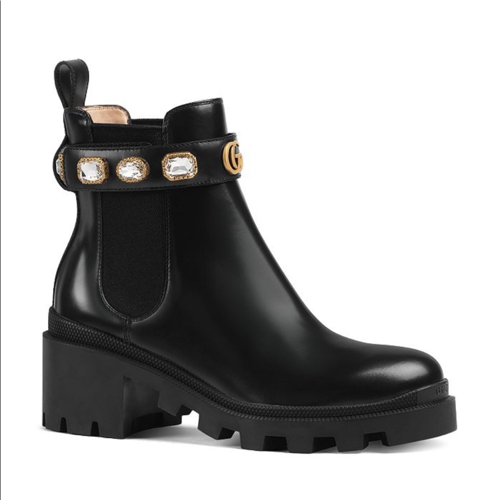 Gucci Chelsea Leather Combat Boots